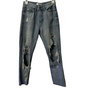 JBD High Rise Cropped Blue Denim Jeans Womens Size 26 Relaxed Boyfriend